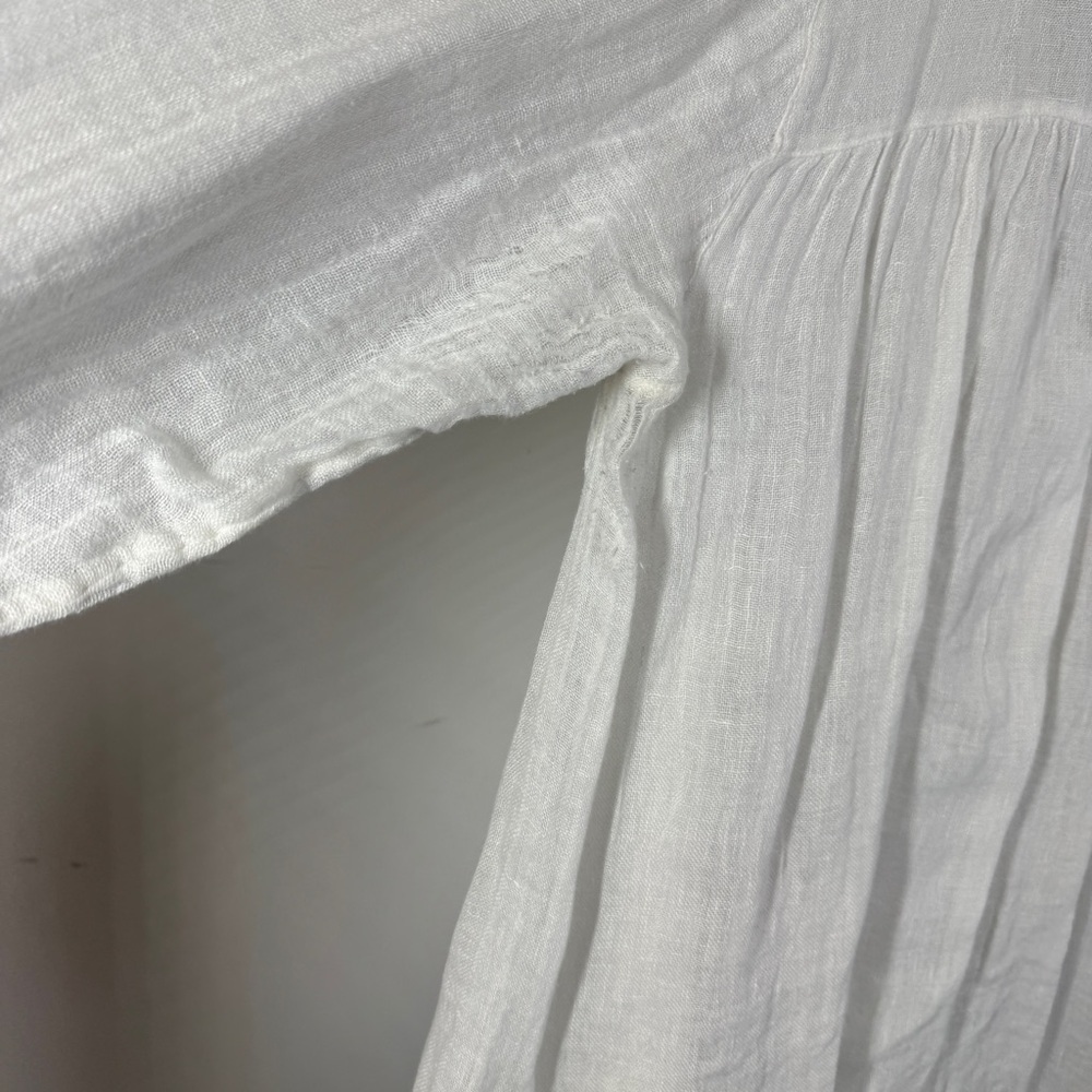 Eileen Fisher White Organic Linen Tunic Top Boho Minimalist Lagenlook Relaxed - Picture 12 of 16